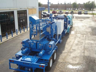 Drop Deck Trailer-Mounted Twin Cement Pumping